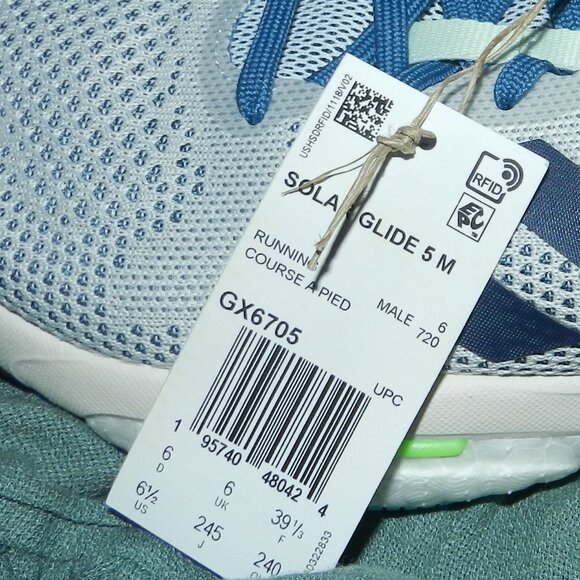 adidas SolarGlide 5 Blue/ White Pulse Lime Men's SIZE 6.5NWT🆕⌚📦🏃💨🚚 - Picture 15 of 16